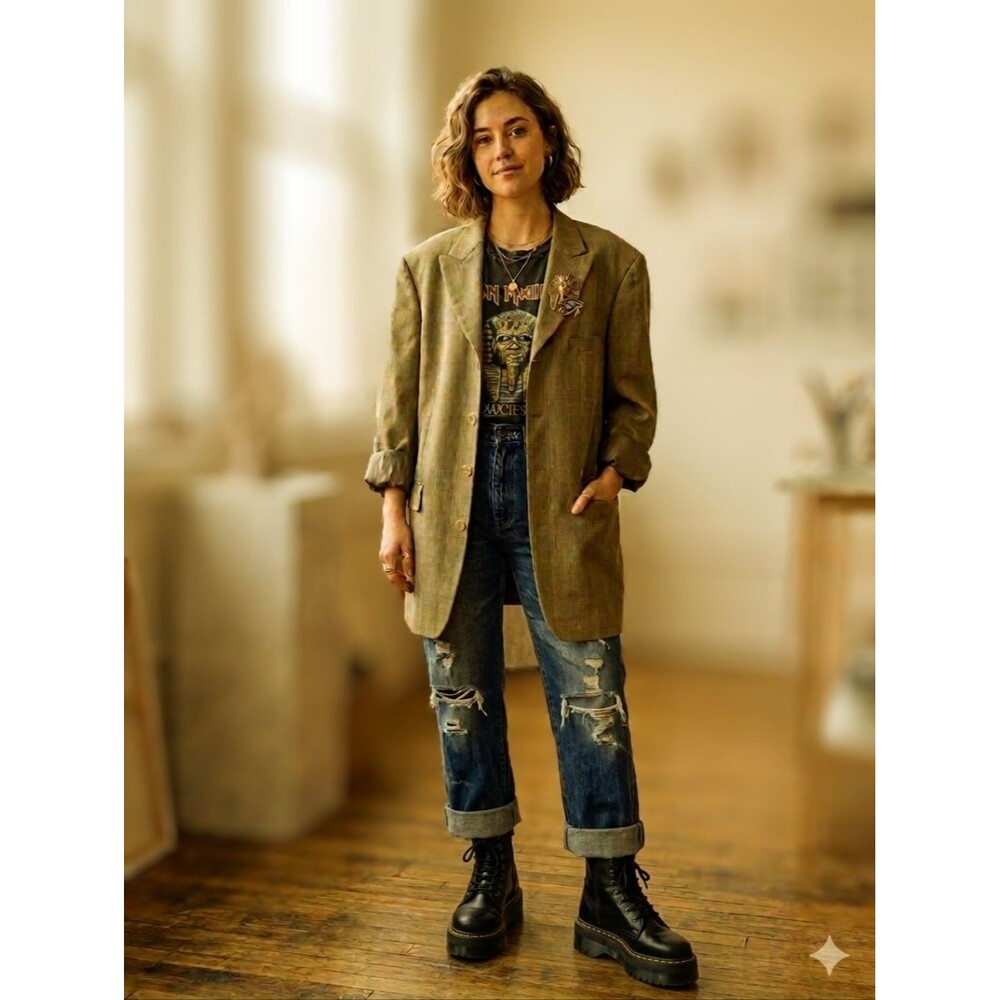 Raspinni 100% Wool Plaid Blazer – 1980s